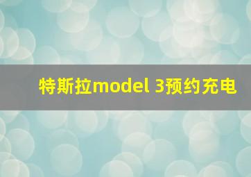 特斯拉model 3预约充电